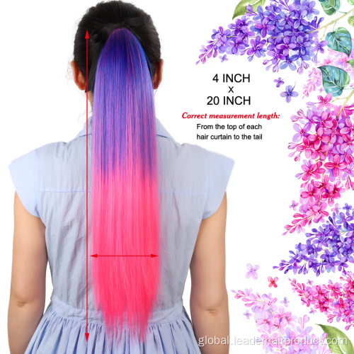 Silk Straight Ombre Ponytail Ombre Synthetic Drawstring Ponytail Hair Extension Hairpiece Manufactory